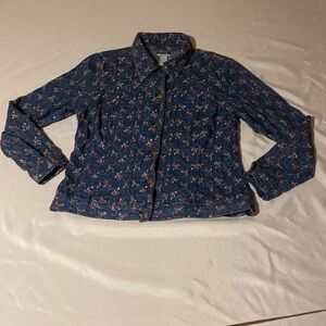 Vintage Colorful Embroidered Denim Jacket